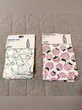 IKEA Kitchen Towels (4) By Maria Vinka Discontinued Raspberry Pear 100% Cotton